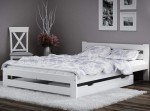 Pat din lemn 180x200 cu somieră Kada alb