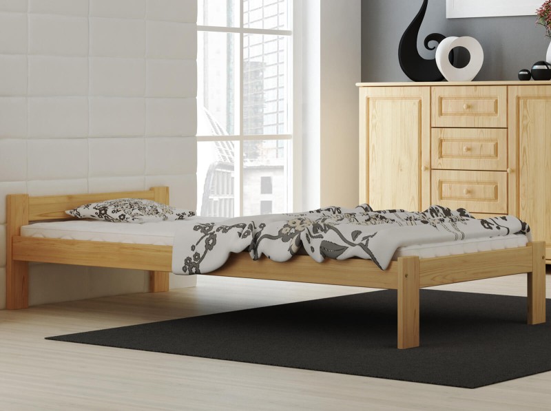 Pat din lemn 80x200 cu somieră Naba Eco PIN