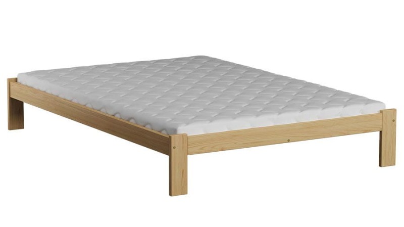 Pat din lemn 180x200 cu saltea din spumă cu somieră Irys nevopsit
