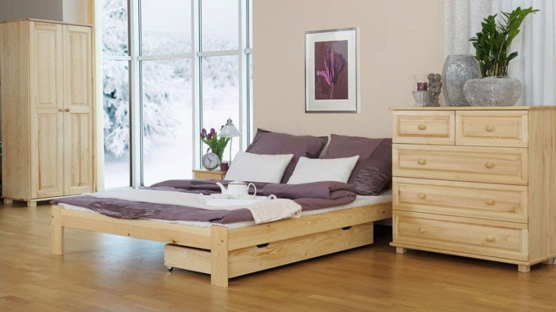 Pat din lemn 180x200 cu somieră Celinka
