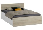 Pat 140x200 cu somieră DM1 stejar sonoma/laturi albe
