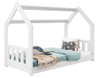 Pat montessori 160x80 căsuță pentru copii alb D2C cu somieră
