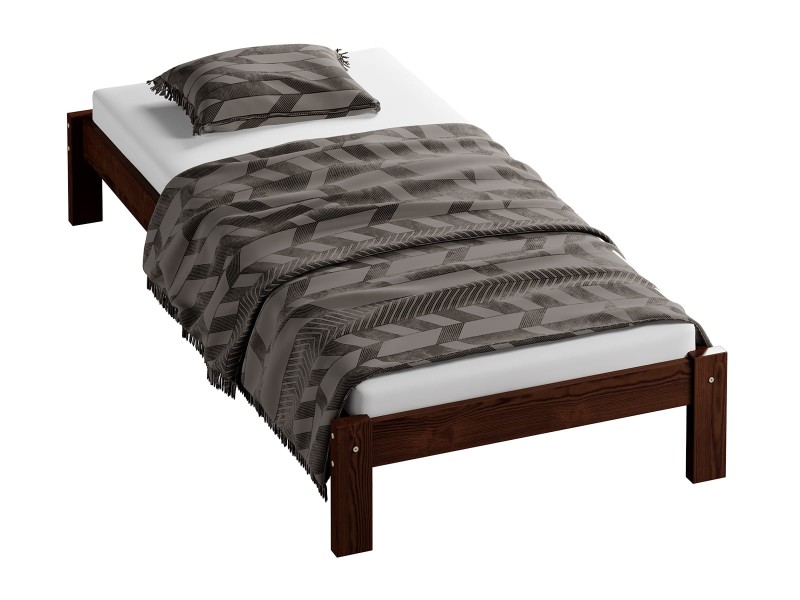 Pat din lemn 90x200 cu somieră Liliana nuc