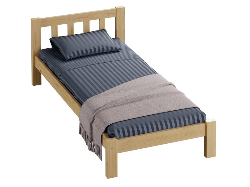 Pat din lemn 90x200 cu somieră Ofelia pin