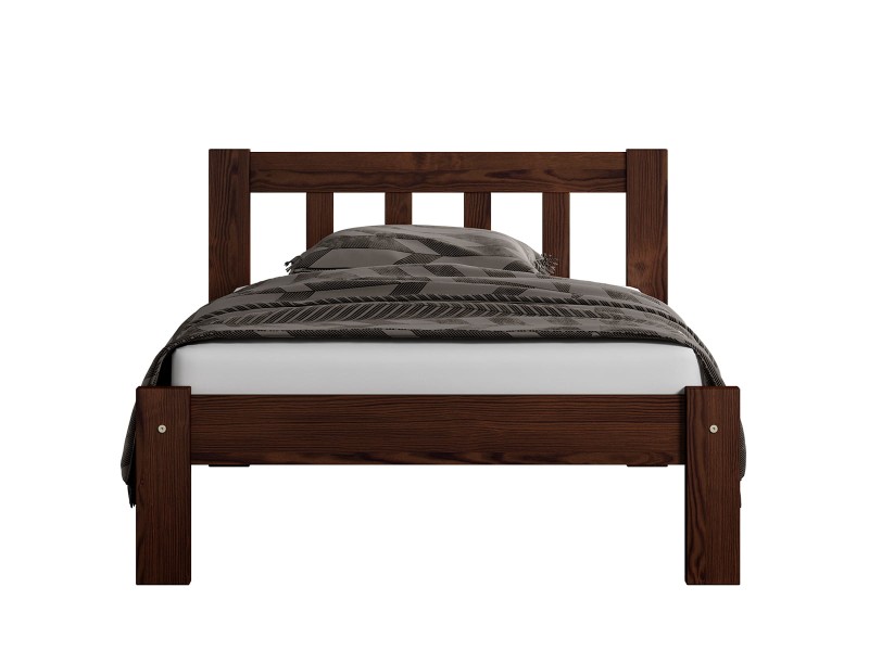 Pat din lemn 90x200 cu somieră Ofelia nuc