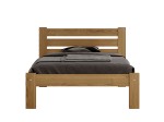 Pat din lemn 90x200 cu somieră Asia stejar