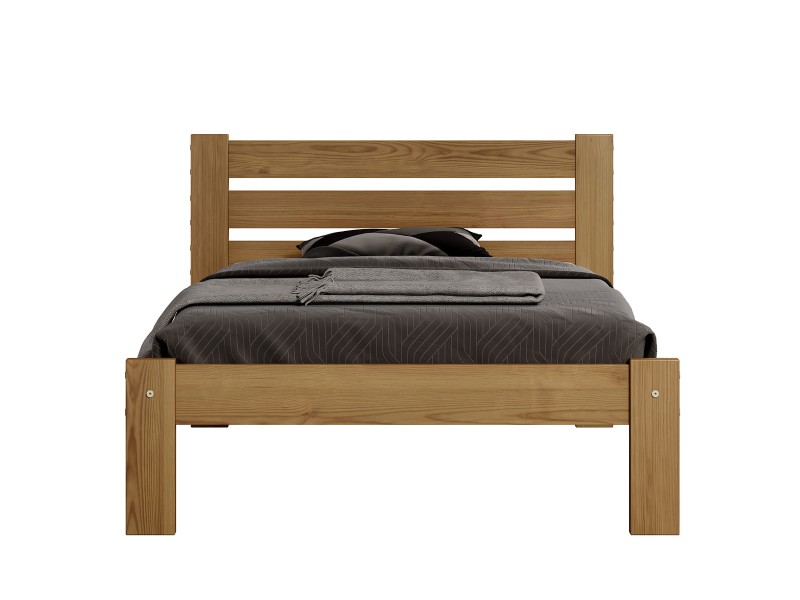 Pat din lemn 90x200 cu somieră Asia stejar