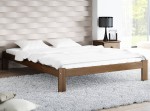 Pat din lemn 120x200 cu somieră Irys eco nuc