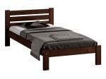 Pat din lemn 90x200 cu somieră Asia nuc