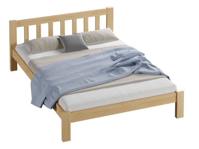 Pat din lemn 160x200 cu somieră Ofelia pin