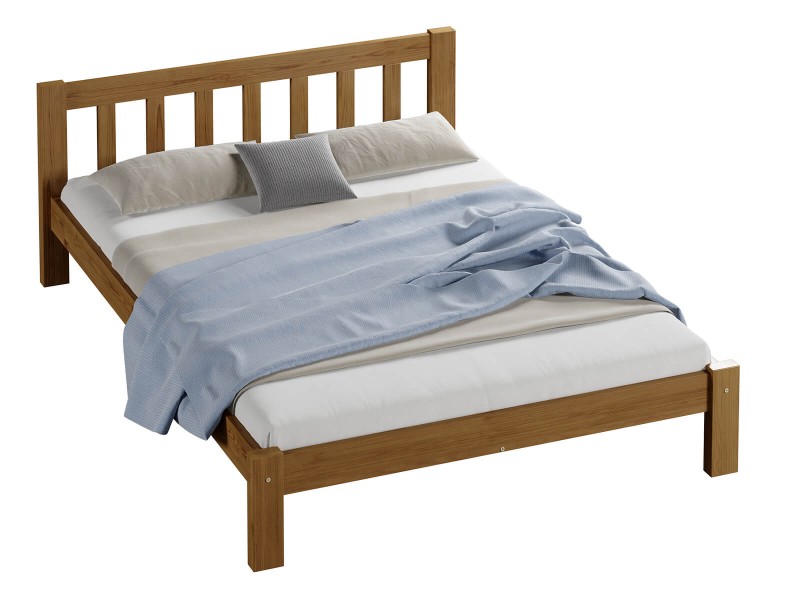 Pat din lemn 160x200 cu somieră Ofelia stejar