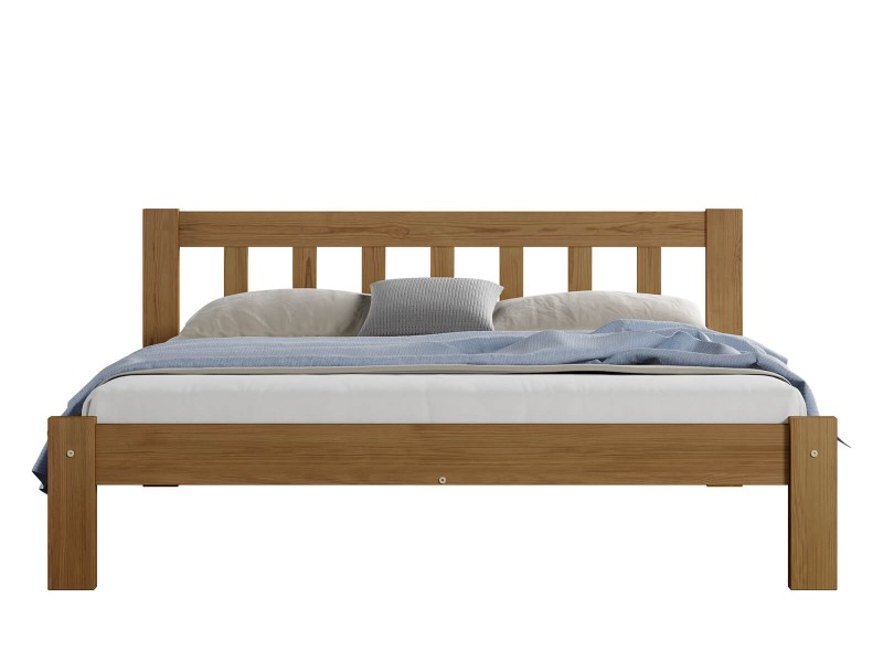 Pat din lemn 120x200 cu somieră Ofelia stejar