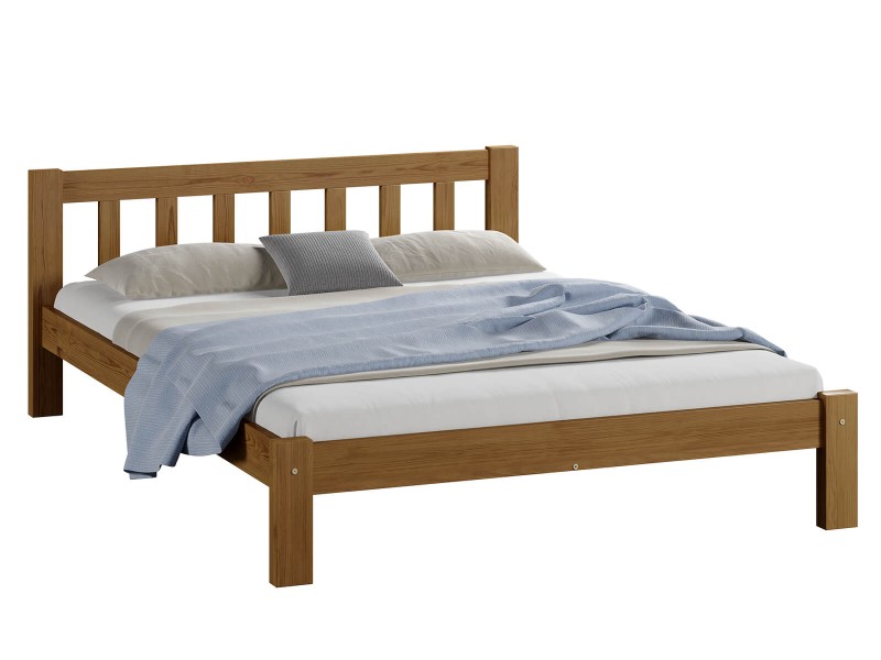 Pat din lemn 140x200 cu somieră Ofelia stejar