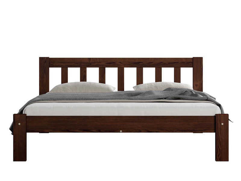 Pat din lemn 160x200 cu somieră Ofelia nuc