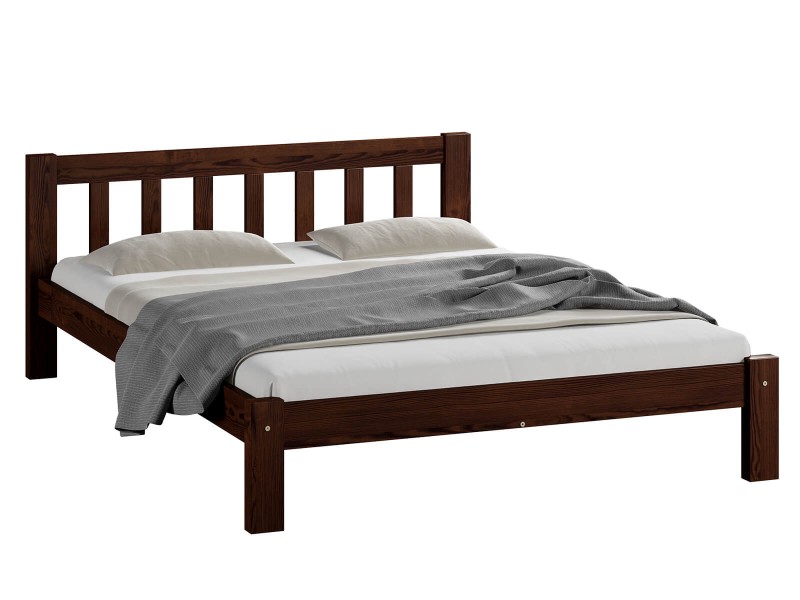 Pat din lemn 120x200 cu somieră Ofelia nuc
