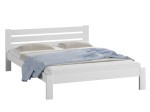 Pat din lemn 120x200 cu somieră Asia alb