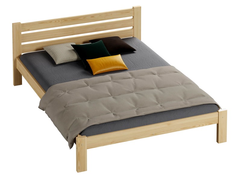 Pat din lemn 160x200 cu somieră Asia pin