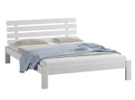 Pat din lemn 140x200 cu somieră Klara alb