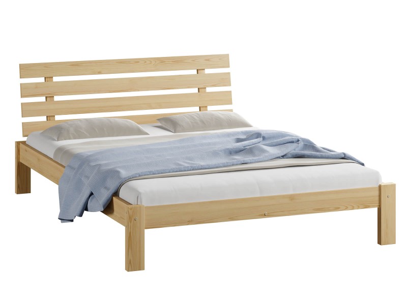 Pat din lemn 120x200 cu somieră Klara pin