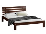 Pat din lemn 120x200 cu somieră Klara nuc