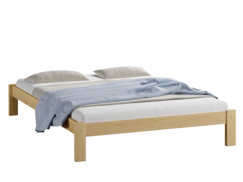 Pat din lemn 160x200 cu somieră Liliana pin