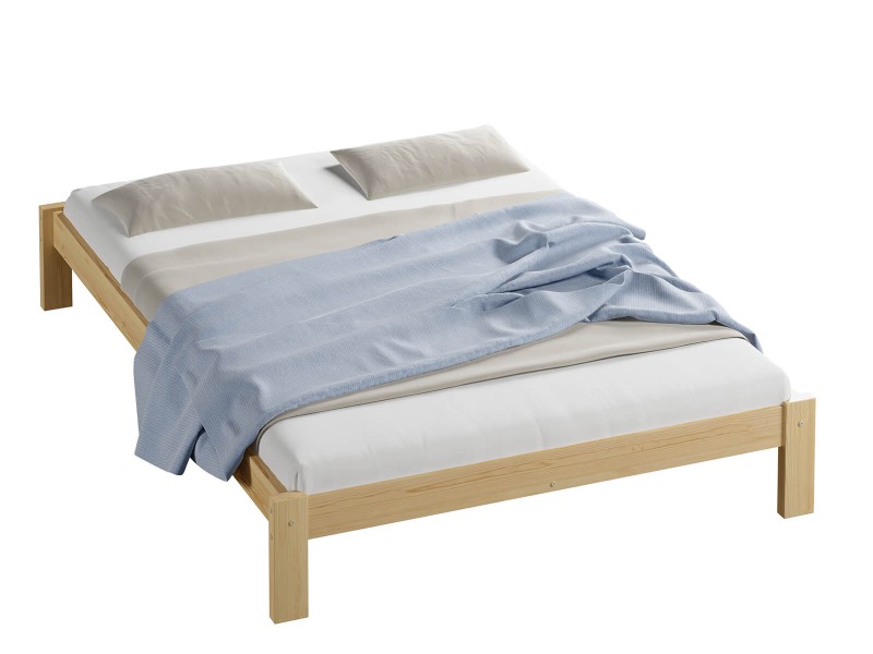 Pat din lemn 160x200 cu somieră Liliana pin