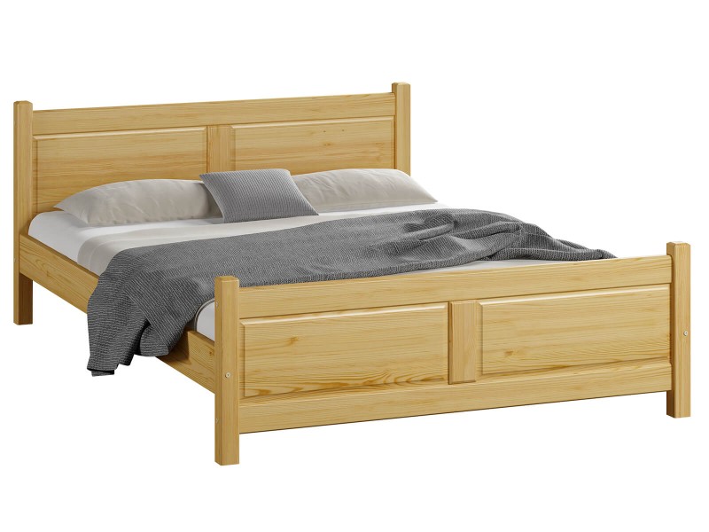 Pat din lemn 120x200 cu somieră Lena PIN