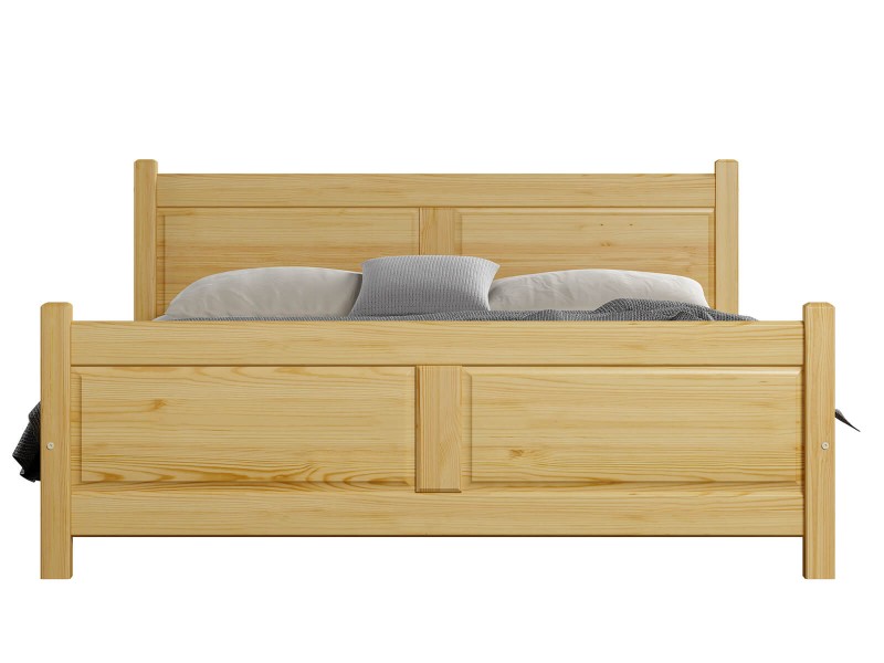 Pat din lemn 120x200 cu somieră Lena PIN