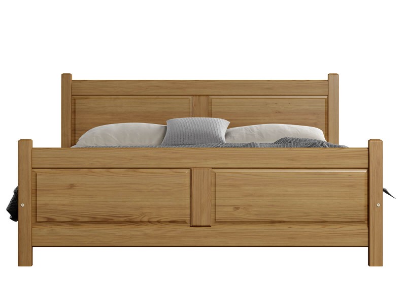 Pat din lemn 180x200 cu somieră Lena stejar