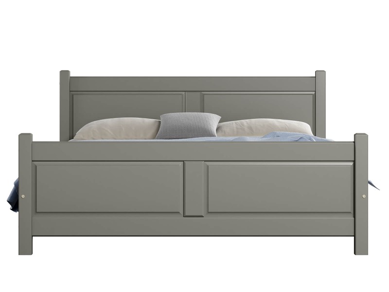 Pat din lemn 120x200 cu somieră Lena gri