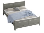 Pat din lemn 120x200 cu somieră Lena gri