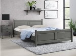 Pat din lemn 120x200 cu somieră Lena gri