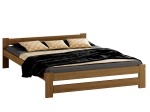 Pat din lemn 120x200 cu somieră Inter stejar