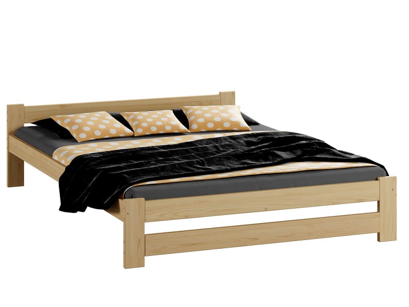 Pat din lemn 140x200 cu somieră Inter nevopsit