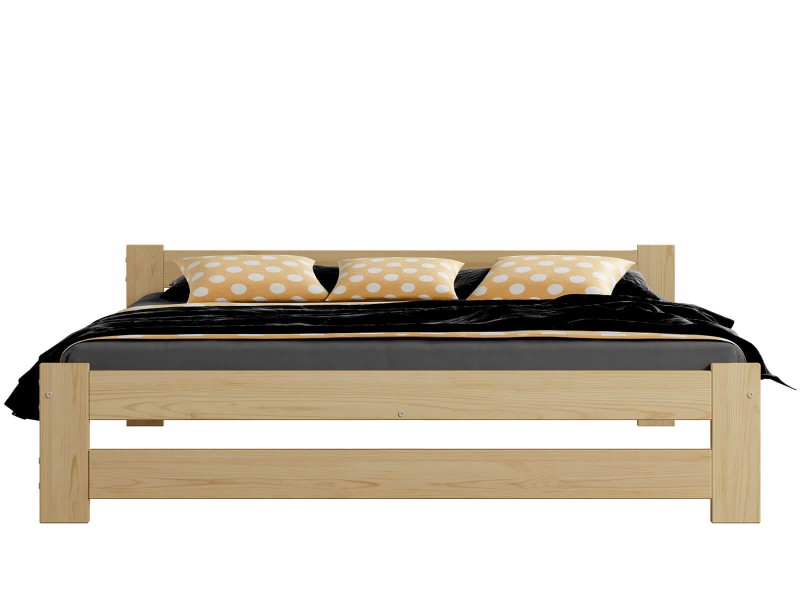 Pat din lemn 140x200 cu somieră Inter nevopsit