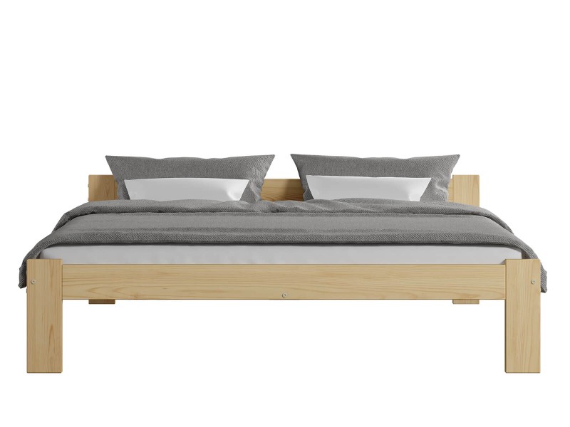 Pat din lemn 120x200 cu somieră Naba nevopsit