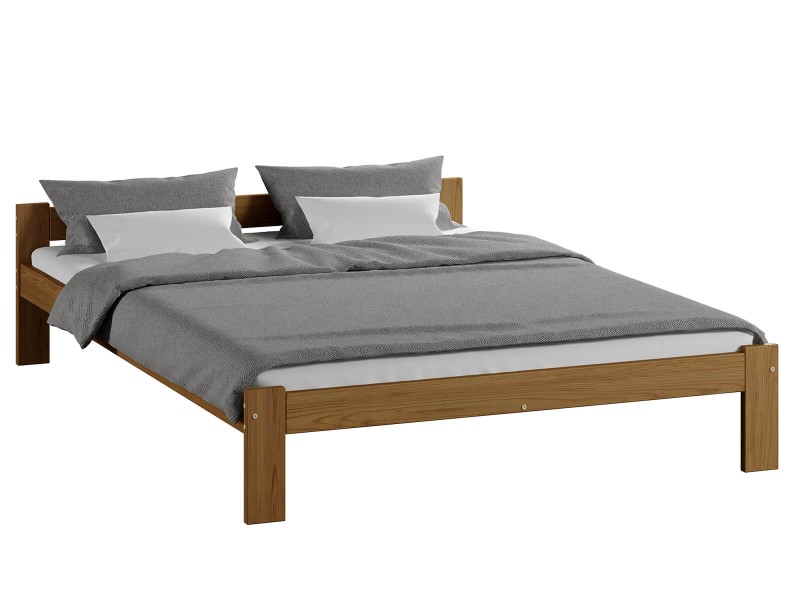 Pat din lemn 140x200 cu somieră Naba eco stejar