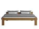 Pat din lemn 140x200 cu somieră Naba eco stejar