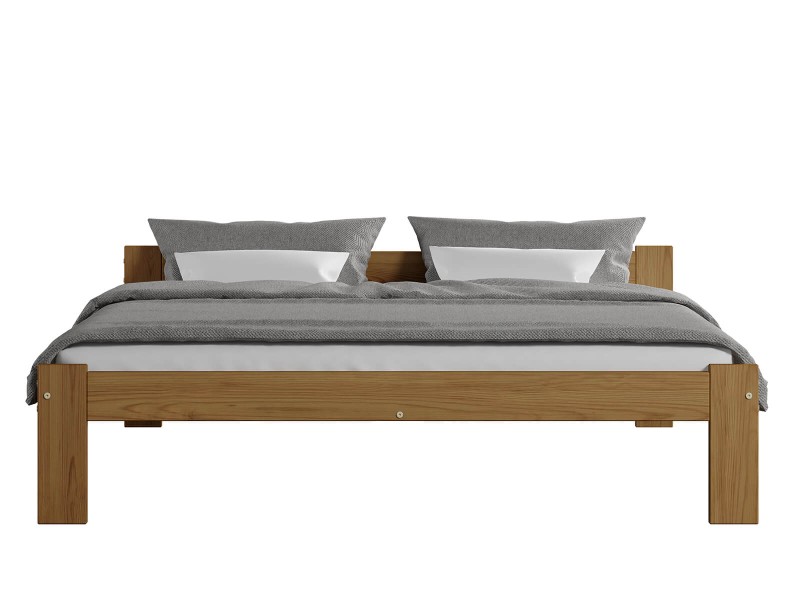 Pat din lemn 140x200 cu somieră Naba eco stejar