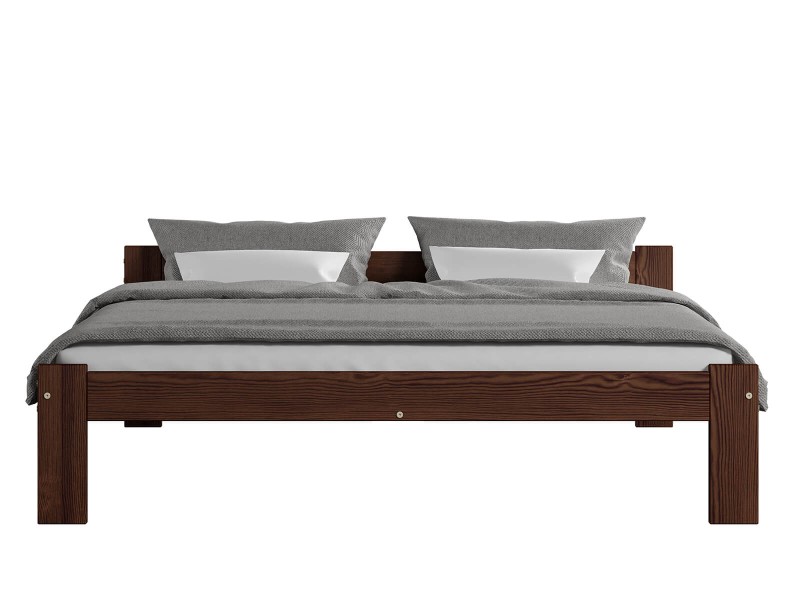 Pat din lemn 140x200 cu somieră Naba eco nuc