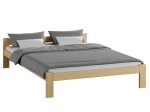 Pat din lemn 180x200 cu saltea din spumă cu somieră Naba nevopsit