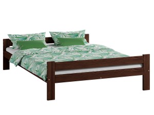 Pat din lemn 120x200 cu somieră Prima eco nuc