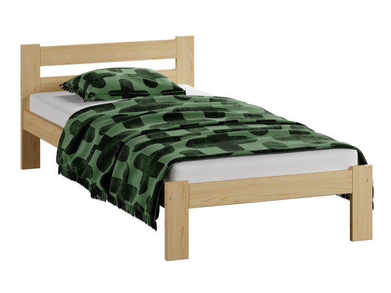 Pat din lemn 90x200 cu somieră Mato nevopsit