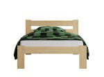 Pat din lemn 90x200 cu somieră Mato nevopsit