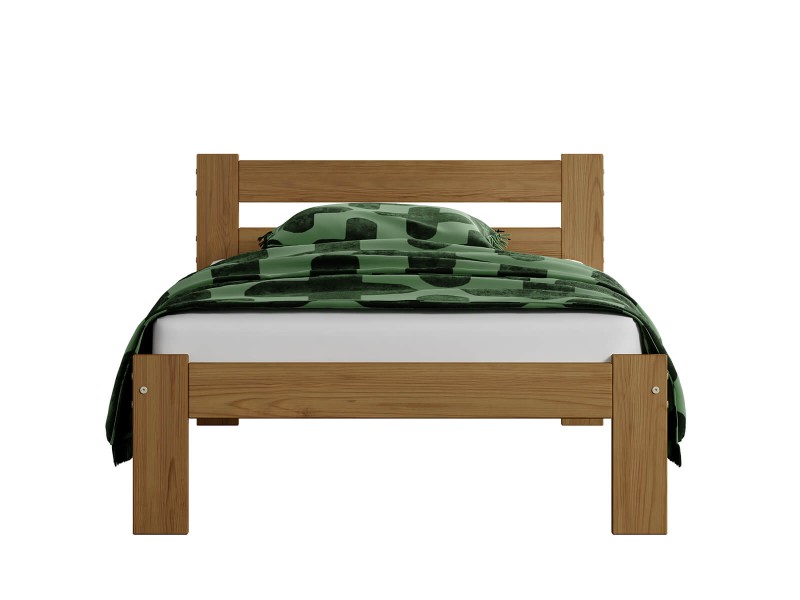 Pat din lemn 90x200 cu somieră Mato eco stejar