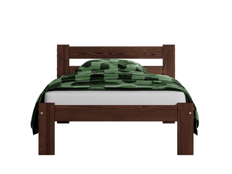 Pat din lemn 90x200 cu somieră Mato nuc