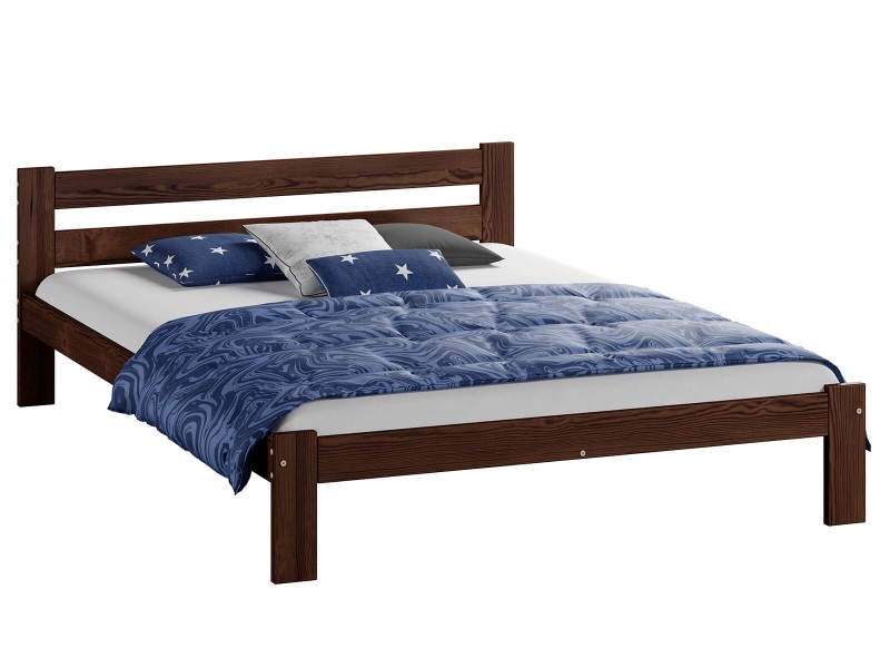 Pat din lemn 120x200 cu somieră Mato eco nuc