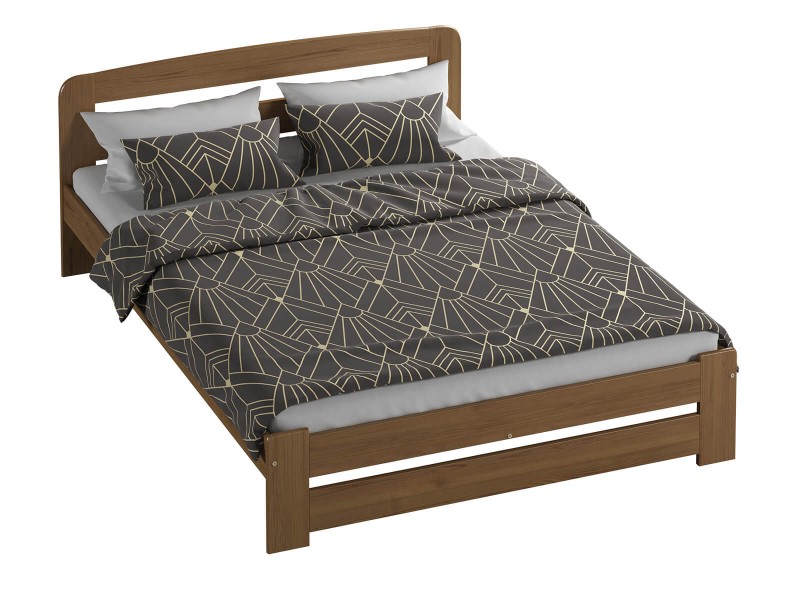 Pat din lemn 140x200 cu somieră Lidia stejar