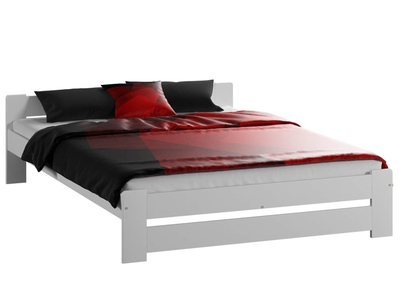 Pat din lemn 140x200 cu Saltea cu arcuri individuale cu somieră Niwa
