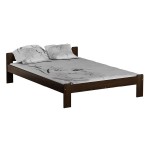 Pat din lemn 180x200 cu somieră Celinka nuc